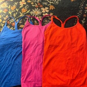 CRZ YOGA Women's Tank Tops - Blue, Pink, and Orange